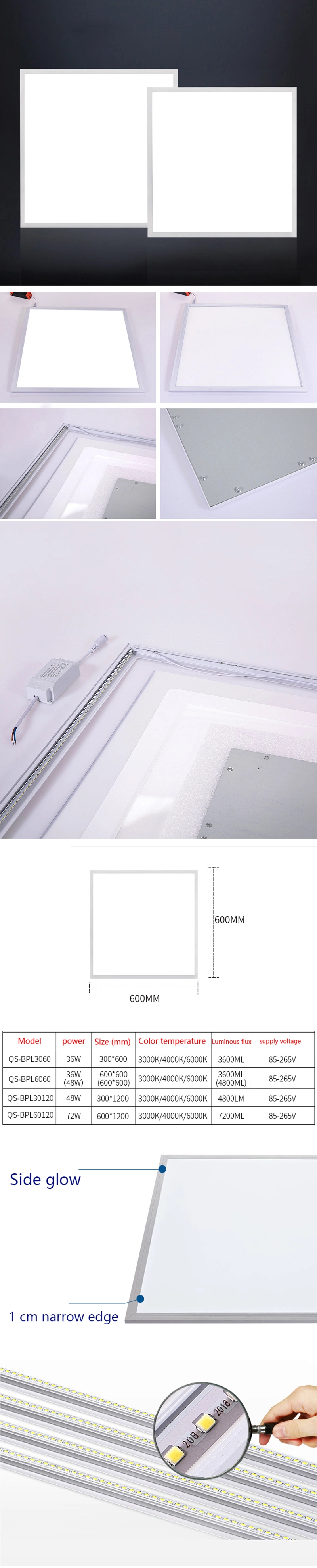 LED Flat Panel Lighting LED Back Lit Panel IP65 LED Panel Light IP65 LED Thin 50W Produced by Factory